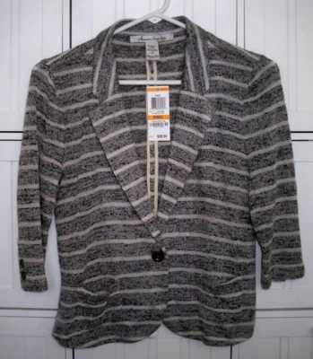 American Rag Cie JUNIORS Sweater Cardigan Blazer size Small Heather Gray Striped - Image 1 of 4