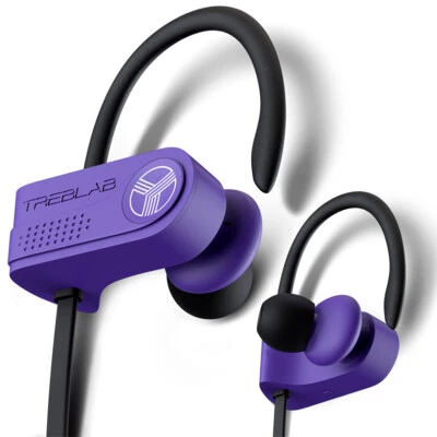TREBLAB XR700 Wireless Workout Earphones Custom Adjustable Earhooks Purple - Image 1 of 4