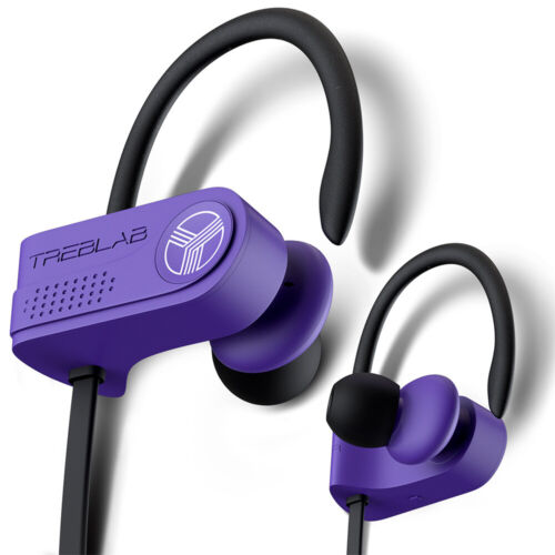 TREBLAB XR700 Purple Bluetooth Earphones Wireless Earbuds In Ear Waterproof IPX7