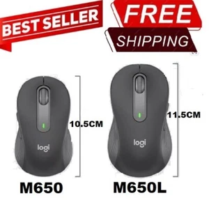 Logitech M650 / M650L Wireless Bluetooth Mouse Silent Office Laptop Mice Black - Picture 1 of 5
