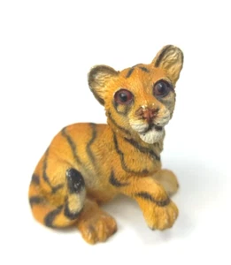 Katze Tiger Figur Jungtier handbemalt 1998 Keramik Sammlerstück 2 cm - Bild 1 von 10