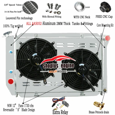 4 Row 1969-1973 Radiator Shroud Fan  For FORD MUSTANG/LTD/Torino;Mercury Marquis Foto 1 de 4