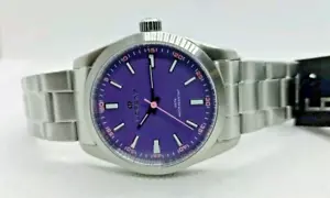 OROLOGIO UOMO LORENZ GLAM QUADRANTE VIOLA BRACCIALE ACCIAIO SATINATO CASSA 41mm - Foto 1 di 5