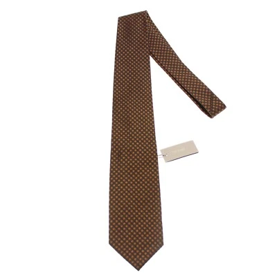 Corbata Tom Ford Nueva con Etiquetas en Marrón/Negro Mini Cuadros 100% Seda Hecha en Italia Foto 1 de 4