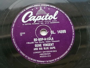 GENE VINCENT 1958 UK 78 BE-BOP-A-HULA CAPITOL CL.14599 - Imagen 1 de 6
