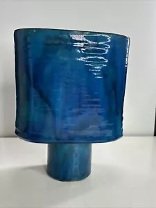 Mid Century Japanese Ikebana Pottery Pedestal Vase Bowl Signed 1960s - Picture 1 of 17