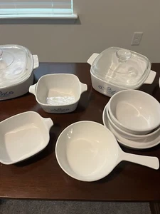 RAR Vintage Corning Ware Blau Kornblume Set Menge 11 Kasserolle 2 Pyrex Deckel - Bild 1 von 9