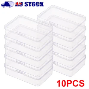 10PCS Small Plastic Storage Containers Box Case with Hinged Lid for Beads Crafts - Picture 1 of 7