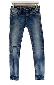 Rock Revival Betty Ankle Skinny Acid Washed Faded Jeans Size 26 - Picture 1 of 10
