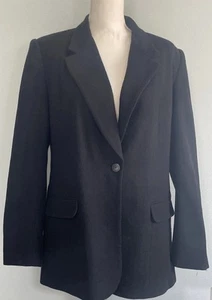 VTG White Stag Black Blazer Jacket Size 12 Deadstock 100% Wool Shoulder Pads - Picture 1 of 15