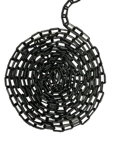 25 metres x 8mm Black Plastic Long Link Safety Barrier Chain decorative fencing - Picture 1 of 2