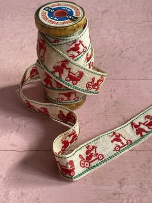 Cinta Jacquard Algodón Antiguo Vintage Juvenil Novedad Alemania NAVIDAD Foto 1 de 4