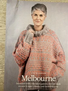 Knitting pattern ROLL-NECK SWEATER (cosy, comfy, super-chunky design) - Picture 1 of 6