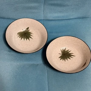 Juego De 2 Tazones De Cereal Harmony House Hoja De Arce Japón De Colección Guijarro Mcm - Imagen 1 de 6