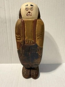 Wolf Creek Circus Folk Art Wood Carvings Sad Clown, Artist Signed, Eldora Iowa - Picture 1 of 8
