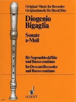 Sonata A Minor D. Bigaglia Book [Softcover] Soprano Recorder Schott Music - Image 1 of 3