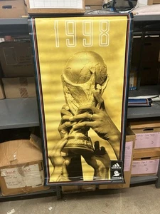 Vintage Adidas FIFA World Cup 1998 France 2-Sided Banner - Picture 1 of 2