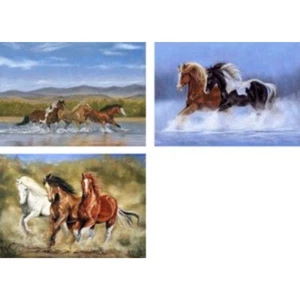Three Assorted Horse Tempered Glass Cutting Boards 16" x 12"x 1/4" Rectangle - Picture 1 of 4