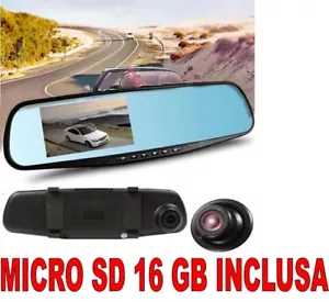 DVR AUTO SPECCHIETTO RETROVISORE FULL HD 1080P + SD 16 GB TELECAMERA PARCHEGGIO - Foto 1 di 7