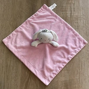 First Impressions Pink Bunny Baby Lovey Security Blanket Princess Crown Tiara - Picture 1 of 4