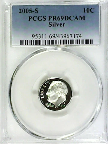 2005-S 10C Roosevelt Dime  PCGS PR69DCAM 90% Silver 22wrc0422 Cover