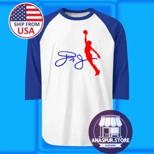 Dr. J Julius Erving Baloncesto Deportes Hombre Azul Raglán Talla S-2XL - Imagen 1 de 1