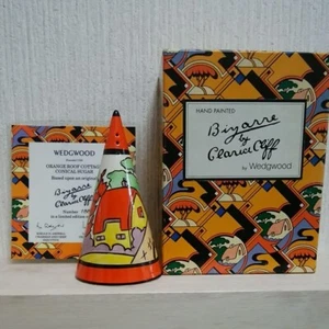 Wedgwood Clarice Cliff Conical Sugar Shaker Cone Orange Roof Cottage Limited - Picture 1 of 9
