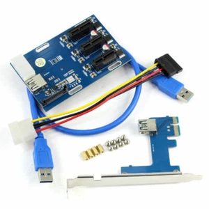PCIe 1 to 3 PCI Express 1X Slots Riser Card Mini ITX 3 PCI-e Slot Adapter New - Bild 1 von 8