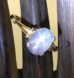 14k Yellow Gold 2.71g Star Sapphire Solitaire Cabochon Engagement Ring Size 7 - Picture 1 of 9