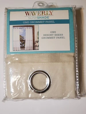 Panel Waverly Sun n Shade One Grommet Panel Marfil/Beige. Nuevo 52"x95" Nuevo en Paquete Foto 1 de 4