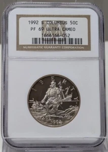 1992 S Columbus Quincentenary Commemorative Half Dollar NGC PF 69 Ultra Cameo - Picture 1 of 2