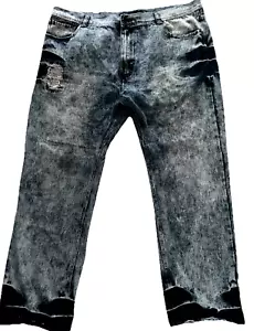 VTG Mens Rocawear Baggy Embroidered acid wash Pockets Japanese Jeans 48x34 y2k - Picture 1 of 19