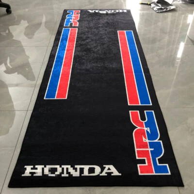 Fold Carpet Floor Mat Anti-slip Motorcycle Garage Mat 31'' x 87'' For Honda HRC - Image 1 of 4
