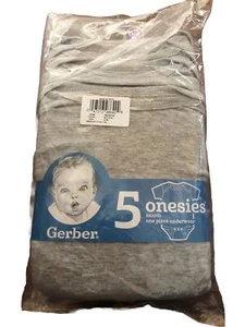 Baby Onesies Gerber Newborn 0-3 Month One Piece Bodysuit 5 Blanks Solid HTV NEW - Picture 1 of 3
