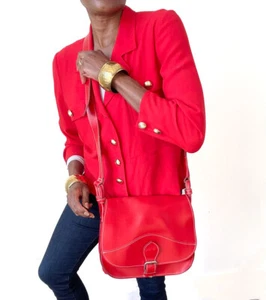 Bolso de cuero rojo - mediano - Imagen 1 de 11