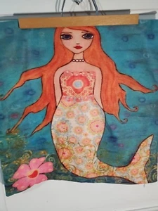 Mermaid Zippered Throw Pillow Covers Nautical Sea Wall Art 17” X 17” By Sascalia - Picture 1 of 5