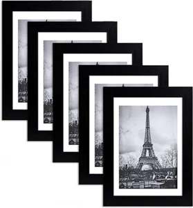 5 Pcs Black Picture Frame 5x7 Inch Wall Mounting Tabletop Multi Collage Frames - Picture 1 of 12