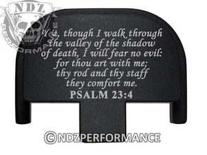 Rear Slide Plate for Smith Wesson S&W SD9 SD40 VE 9mm 40 BK Bible Psalm 23:4 - Picture 1 of 7