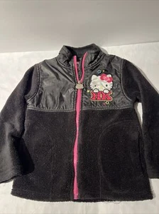 Child’s Jacket Fleece Hello Kitty Black Full Zip - Picture 1 of 13