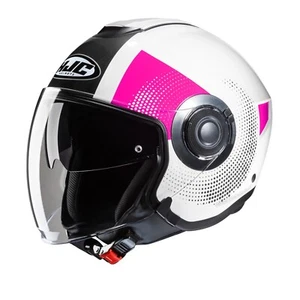 HJC I40N ECE 22.06 Open Face Jet Motorcycle Helmet - Pyle MC8 Pink - Picture 1 of 3