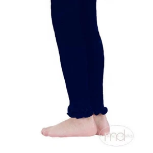 New Jefferies 1 pr Pima Cotton Ruffle Footless Tights 4-6Y, 6-8 Y NAVY BLUE - Picture 1 of 2