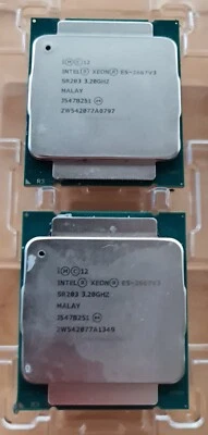 MATCHED PAIR Intel Xeon E5-2667 V3 SR203 3.2GHz-3.6GHz 20MB 8C 16T 9.6GT/s 135W - Image 1 of 2