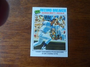 1977 TOPPS BASEBALL #231 RECORD BREAKER GEORGE BRETT KC ROYALS NM J-569