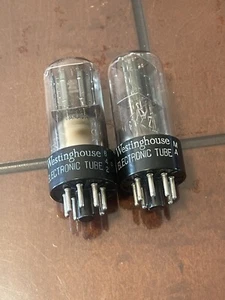 Rare Sylvania 6SN7GTB test NOS Matched Pair 3 holes T plates TV7 Westinghouse - Picture 1 of 2
