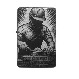 Accendino muratore artigianato cantiere + testo inciso personalizzato - Foto 1 di 8
