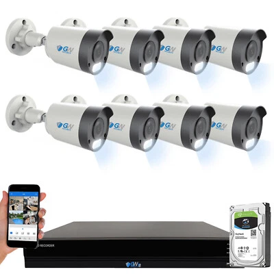 16 Channel 4K NVR 8 X 8MP PoE IP AI Smart Starlight Security Camera System - Image 1 of 4