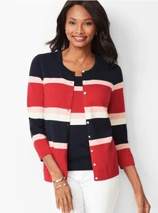 $100 NWT TALBOTS CHARMING CARDIGAN - THREE-QUARTER SLEEVES - COLORBLOCK SIZE XLp - Picture 1 of 6