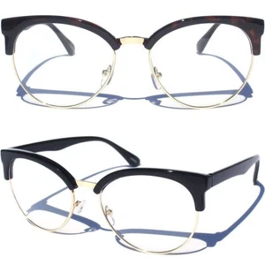 Gafas para mujer CAT EYE de medio marco Soho retro cejas estilo vintage lentes transparentes - Imagen 1 de 5
