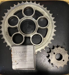 DUCATI 848 OEM 14 & 39 tooth Chain Sprockets - Picture 1 of 4