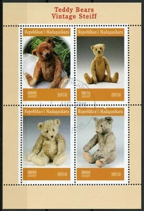 Madagaskar 2019 CTO Vintage Steiff Teddybären 4v M/S Briefmarken - Bild 1 von 1